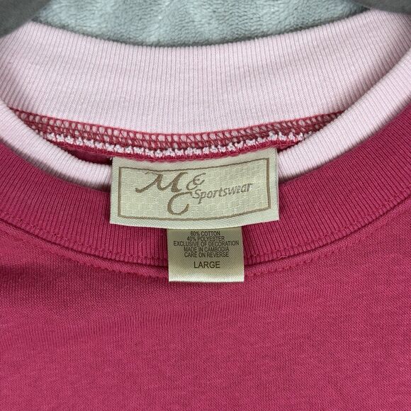 Vtg Grandmas Love Novelty Sweatshirt Women Large Pink Embroidered Crewneck 90s - Picture 7 of 11